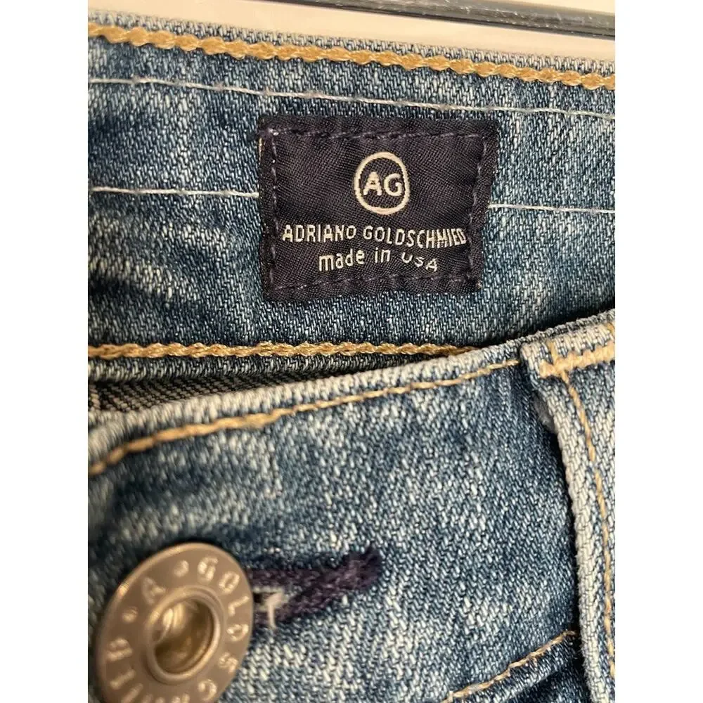 AG Adriano Goldschmied Women’s 29R Tomboy Crop Jeans Relaxed Straight Distressed